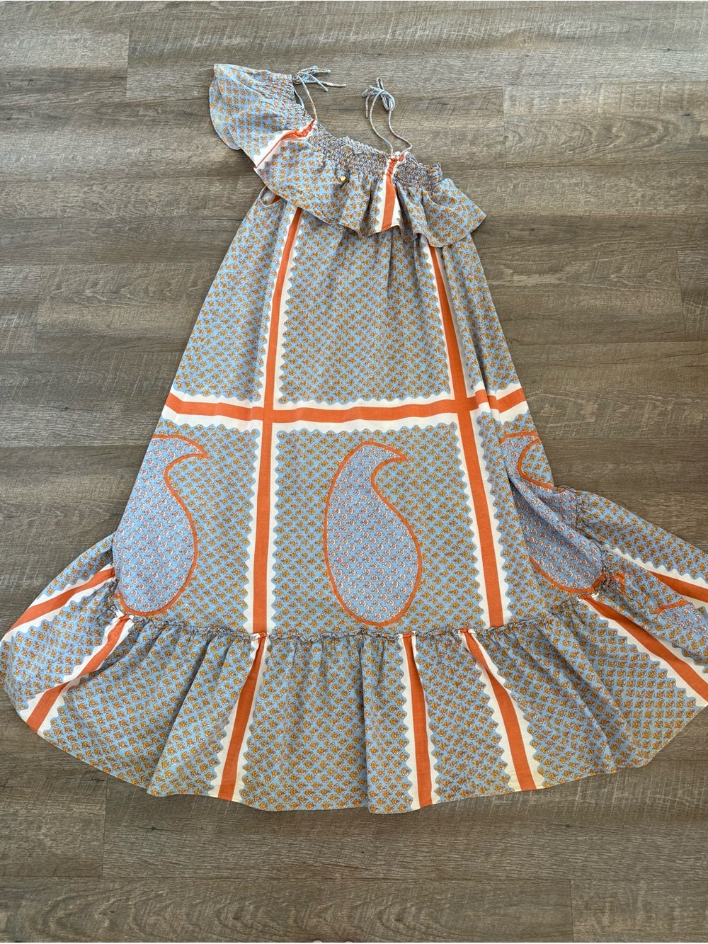 Antik Batik Giselle Sundress Off Shoulder High Low Maxi Dress Size S 38 - Picture 3 of 7